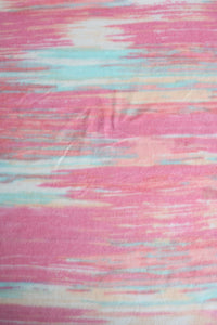 Pink & Blue Paint Streaks Alpaca Soft Brushed Sweater Knit