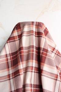 Brown & Eggshell Plaid Double Brushed Poly
