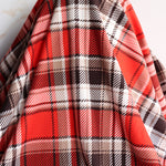 Load image into Gallery viewer, Hot Red &amp; Dark Brown Plaid Double Brushed Poly
