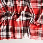 Load image into Gallery viewer, Hot Red &amp; Dark Brown Plaid Double Brushed Poly

