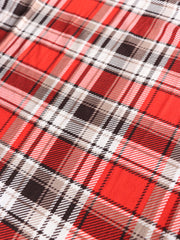 Load image into Gallery viewer, Hot Red &amp; Dark Brown Plaid Double Brushed Poly

