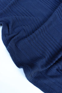 Classic Navy Brushed Multi Rib Sweater Knit