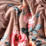 Load image into Gallery viewer, Maya Floral on Taupe Double Brushed Poly
