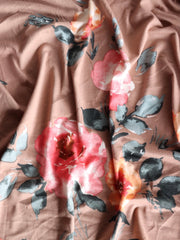 Load image into Gallery viewer, Maya Floral on Taupe Double Brushed Poly