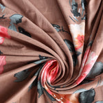 Load image into Gallery viewer, Maya Floral on Taupe Double Brushed Poly
