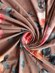 Load image into Gallery viewer, Maya Floral on Taupe Double Brushed Poly