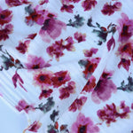 Load image into Gallery viewer, Claudia (Rose/Burgundy) on Ivory Pointelle Rib Knit
