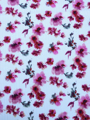 Load image into Gallery viewer, Claudia (Rose/Burgundy) on Ivory Pointelle Rib Knit