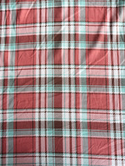 Load image into Gallery viewer, Mint &amp; Clay Plaid Double Brushed Poly
