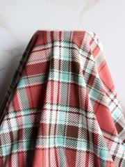 Load image into Gallery viewer, Mint &amp; Clay Plaid Double Brushed Poly
