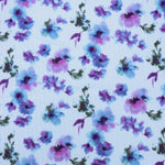 Load image into Gallery viewer, Claudia (Purple/Blue) on Ivory Pointelle Rib Knit
