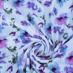 Load image into Gallery viewer, Claudia (Purple/Blue) on Ivory Pointelle Rib Knit
