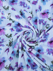 Load image into Gallery viewer, Claudia (Purple/Blue) on Ivory Pointelle Rib Knit