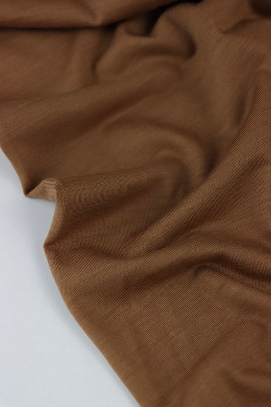 Toffee Kerry 100% Superwash Wool Jersey Knit | By The Half Yard