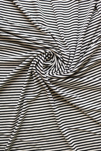 Black & Ivory Mini Stripe Rayon Spandex Jersey