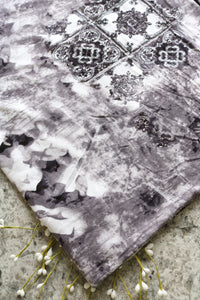 Black Tie Dye Mosaic Tiles Rayon Spandex Jersey