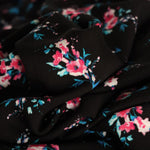 Load image into Gallery viewer, Suri Floral on Black Rayon Crepon
