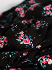 Load image into Gallery viewer, Suri Floral on Black Rayon Crepon