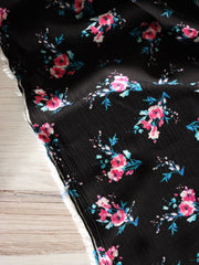 Load image into Gallery viewer, Suri Floral on Black Rayon Crepon