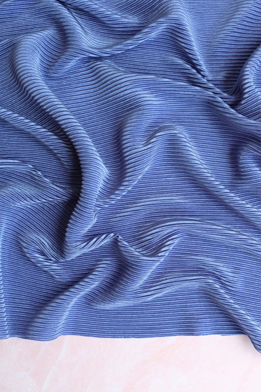 Denim Blue Pleated Knit