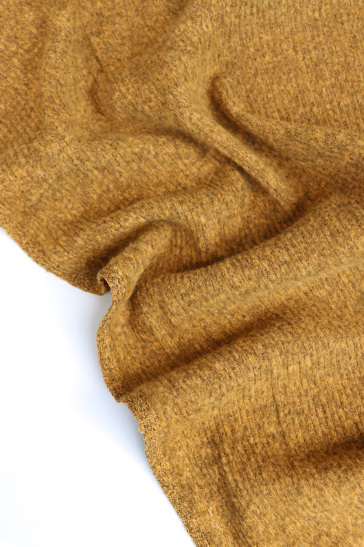 Dark Mustard Brushed 2x1 Ribbed Sweater Knit
