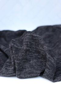 Marled Black Brushed Hacci Sweater Knit