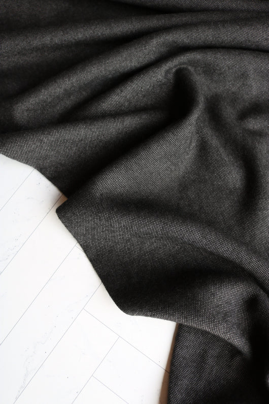 Black | Seawool Tweed Flannel | Robert Kaufman