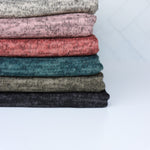 Load image into Gallery viewer, Marled Hunter Green Brushed Hacci Sweater Knit
