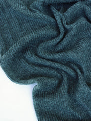Load image into Gallery viewer, Marled Hunter Green Brushed 4x1 Ribbed Sweater Knit
