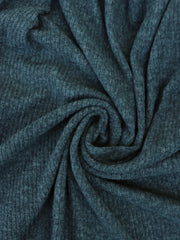 Load image into Gallery viewer, Marled Hunter Green Brushed 4x1 Ribbed Sweater Knit
