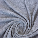 Load image into Gallery viewer, Marled Light Gray Brushed 4x1 Ribbed Sweater Knit
