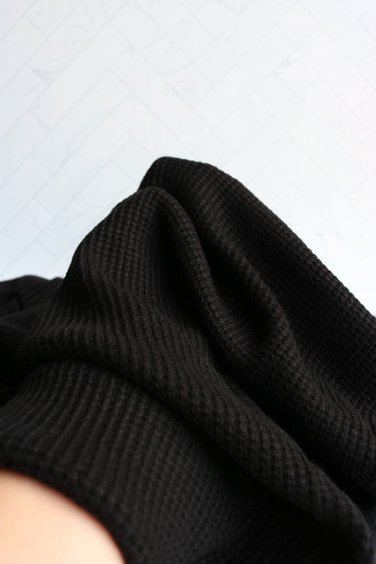 Ebony Banff Ultra Thick 1x1 Rib Sweater Knit