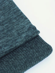Load image into Gallery viewer, Marled Hunter Green Brushed 4x1 Ribbed Sweater Knit
