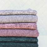 Load image into Gallery viewer, Marled Hunter Green Brushed 4x1 Ribbed Sweater Knit
