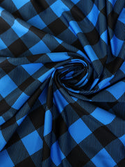 Load image into Gallery viewer, &#39;Blue Buffalo Plaid&#39; K-Deer Athletic Nylon/Spandex Tricot

