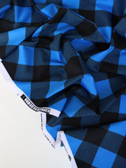 Load image into Gallery viewer, &#39;Blue Buffalo Plaid&#39; K-Deer Athletic Nylon/Spandex Tricot
