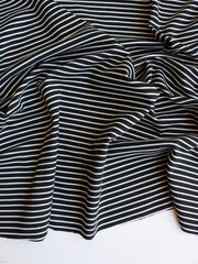 Load image into Gallery viewer, Black &amp; Ivory Stripe Ottoman Jacquard Knit
