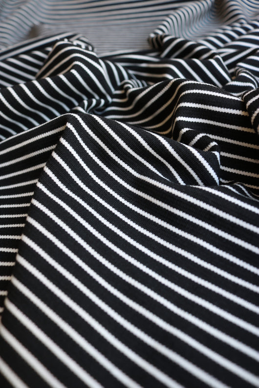 Black & Ivory Stripe Ottoman Jacquard Knit