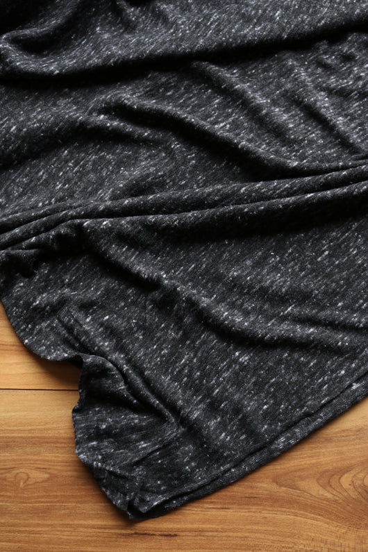Black & White Speckled Jersey Knit; Designer Ends