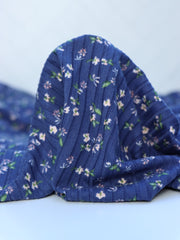 Load image into Gallery viewer, 1YD PRECUT; Mila on Dark Denim Yummy 8x3 Rib Knit