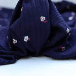 Load image into Gallery viewer, Rosie on Navy Yummy 8x3 Rib Knit

