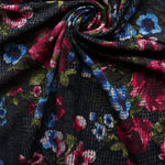 Load image into Gallery viewer, Fuchsia Grunge Floral Techno Crepe
