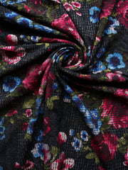 Load image into Gallery viewer, Fuchsia Grunge Floral Techno Crepe