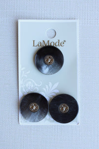 7/8" Grey and Gold Buttons | LaMode