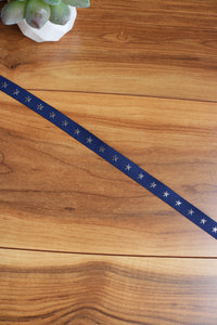 1/2" Woven Navy/Silver Star Tape