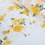 Load image into Gallery viewer, White &amp; Yellow Floral 11&quot; Wide Stretch Lace
