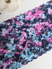 Load image into Gallery viewer, Navy/Pink/Aqua Tie Dye 11&quot; Wide Stretch Lace
