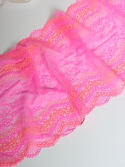 Load image into Gallery viewer, Neon Pink &amp; Orange 8.75&quot; Wide Stretch Lace
