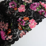 Load image into Gallery viewer, Black/Pink/Coral/Blush Floral 11&quot; Wide Stretch Lace
