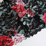 Load image into Gallery viewer, Rose Garden on Black 11&quot; Wide Stretch Lace
